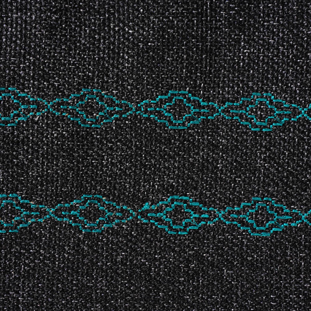 Embroidered Jute Table Runner Black 72 Inch - Image 2