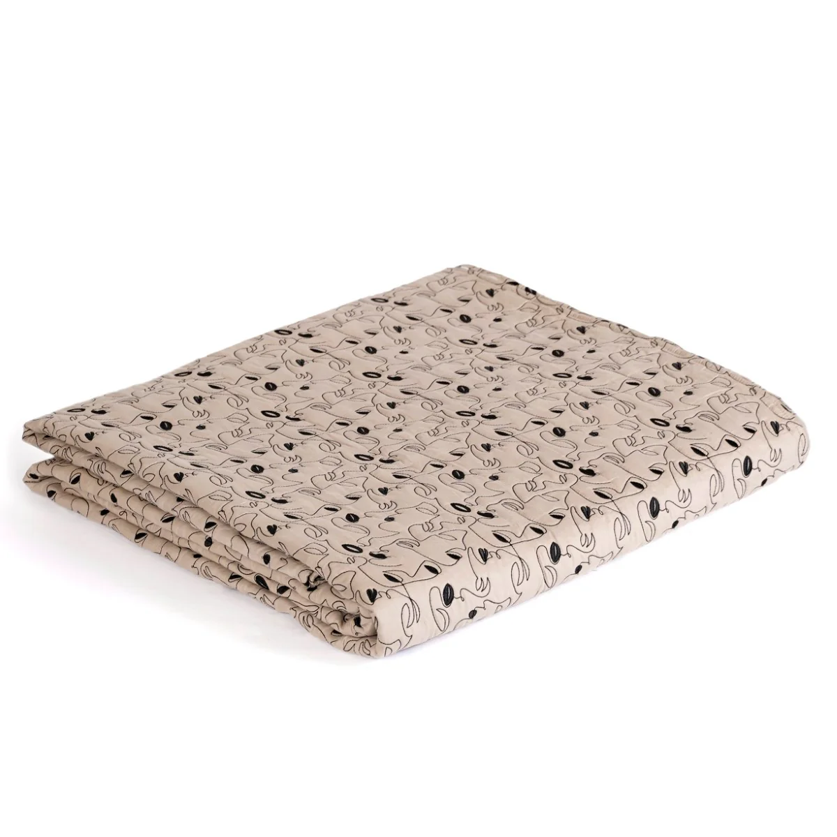 Embroidered King Size Bed Cover Beige - Image 11