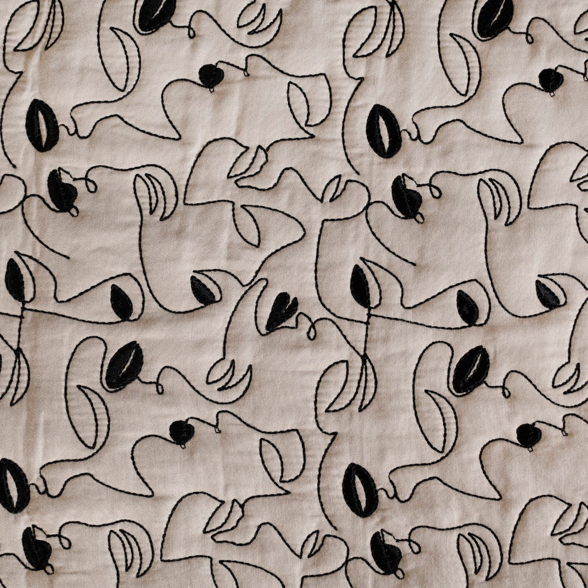 Embroidered King Size Bed Cover Beige - Image 12