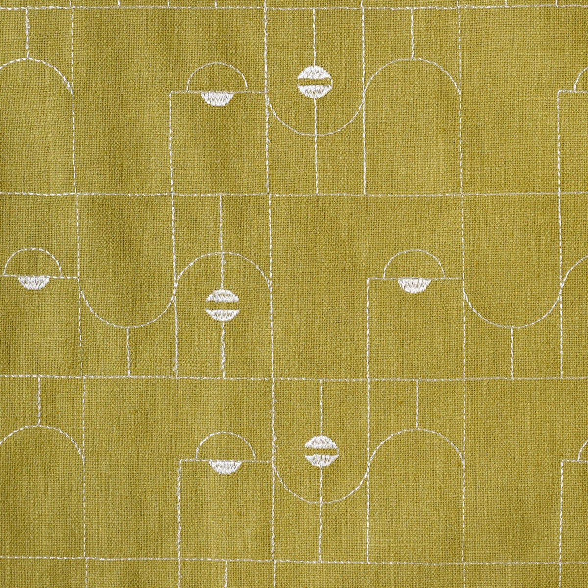 Embroidered Linen Cotton Curtain Set Of 2 Olive Green 108x54 Inch - Image 8