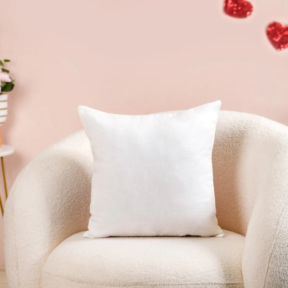 Embroidered Love Cushion Cover Set Of 2 Red White 16x16 Inch - Image 10