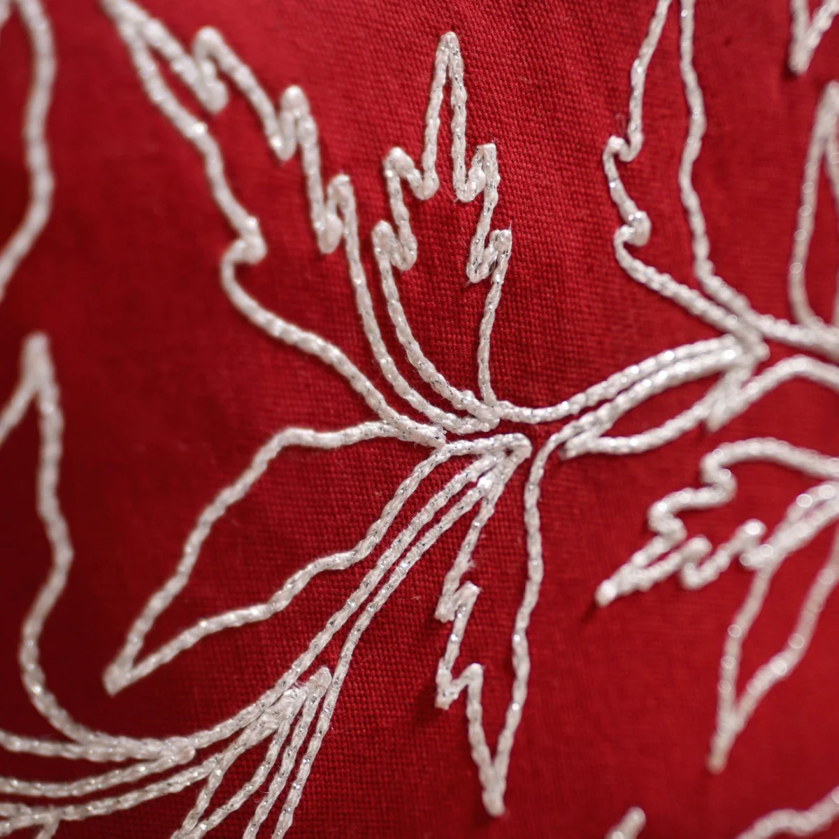 Embroidered Red Couch Cushion Cover 16x16 Inch - Image 8
