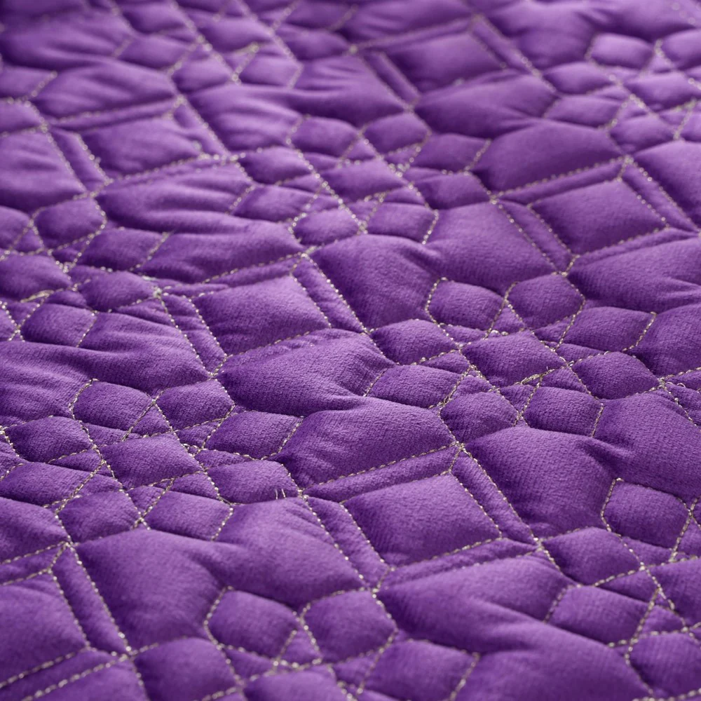 Embroidered Velvet Table Cover Purple 52x40 inch - Image 3
