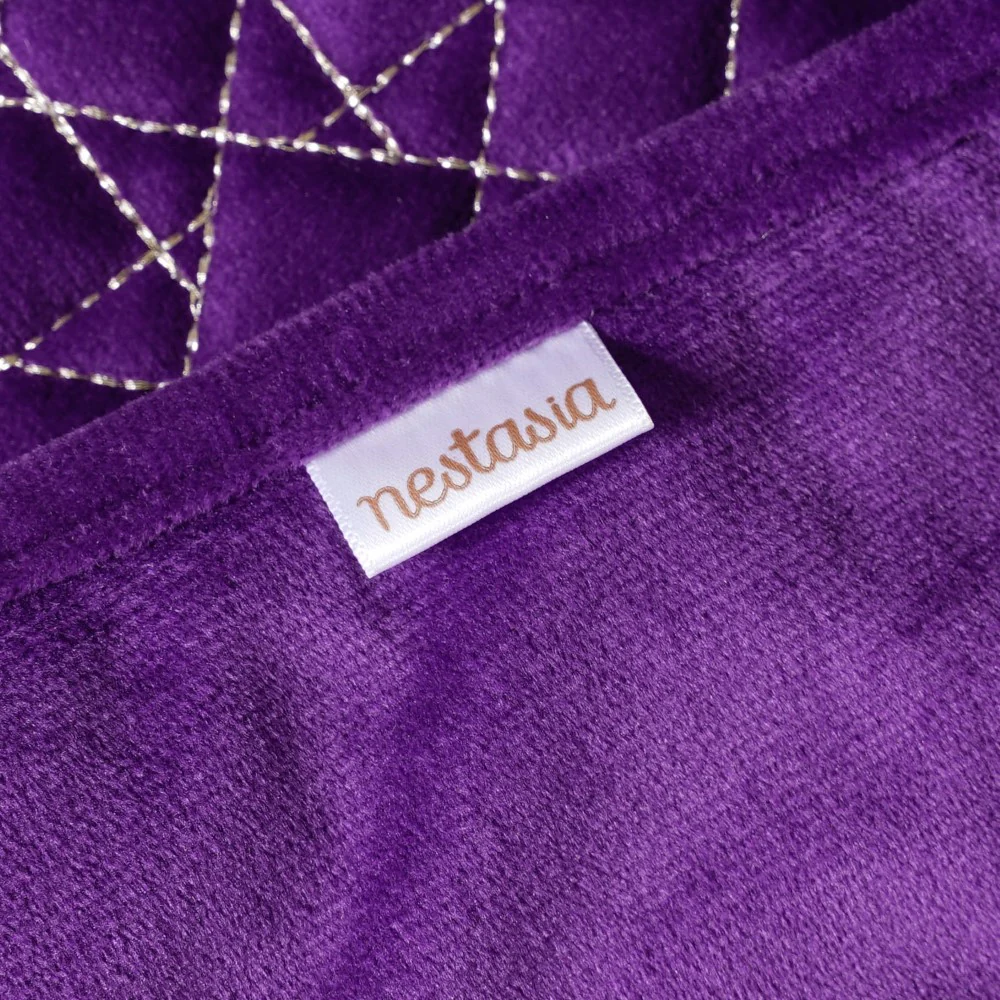 Embroidered Velvet Table Cover Purple 52x40 inch - Image 7