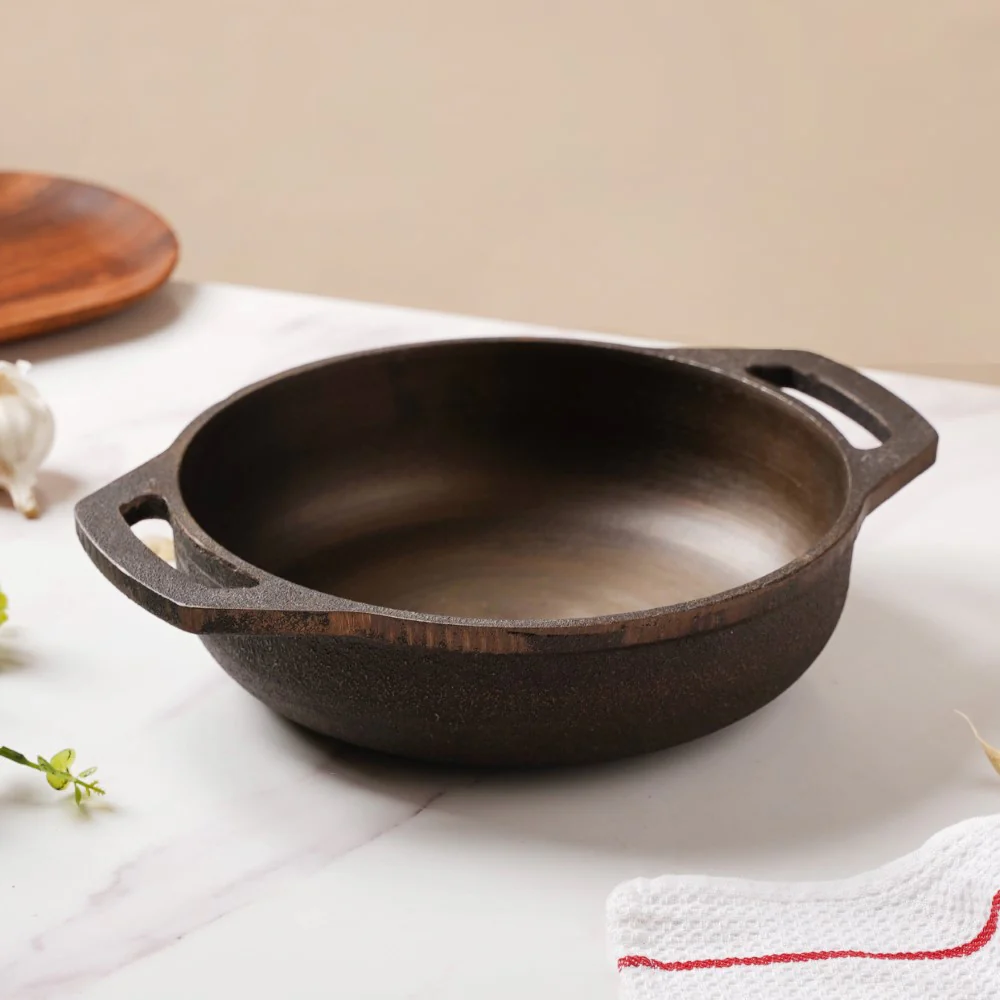 Empress Cast Iron Ultra Smooth Flat Base Kadai 9 Inch - Image 5