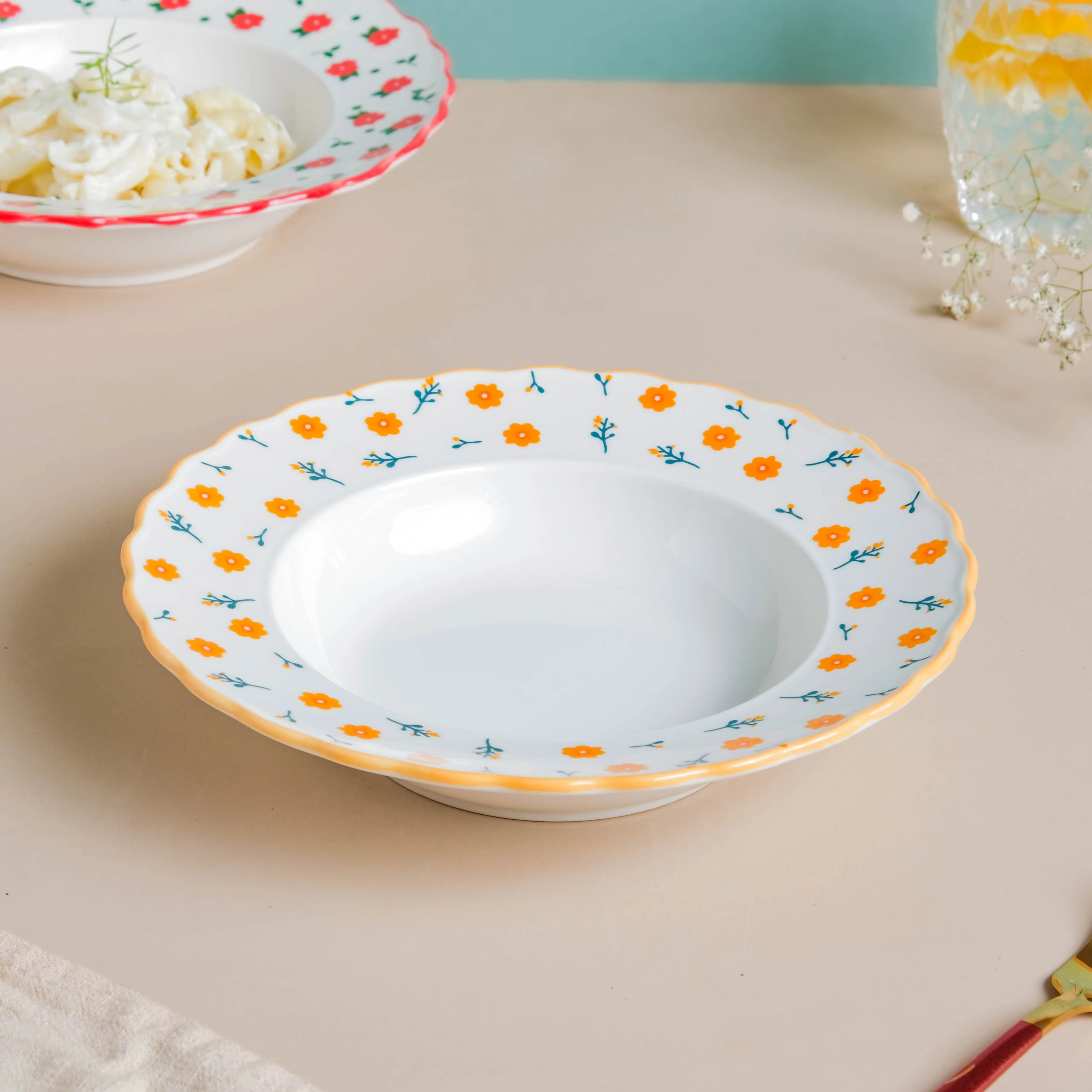 Enchanted Summer Pasta Plate Orange - Image 3