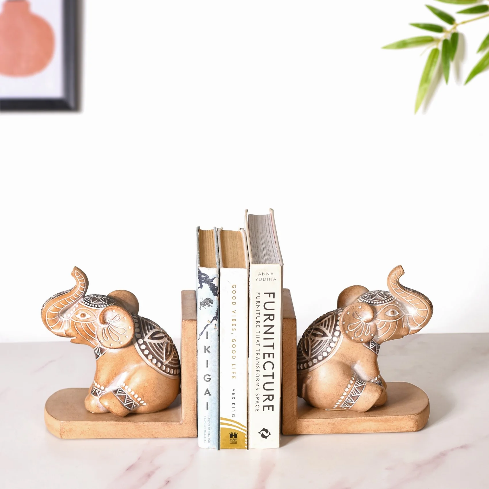 Engraved Elephants Bookends For Home Decor - Image 6