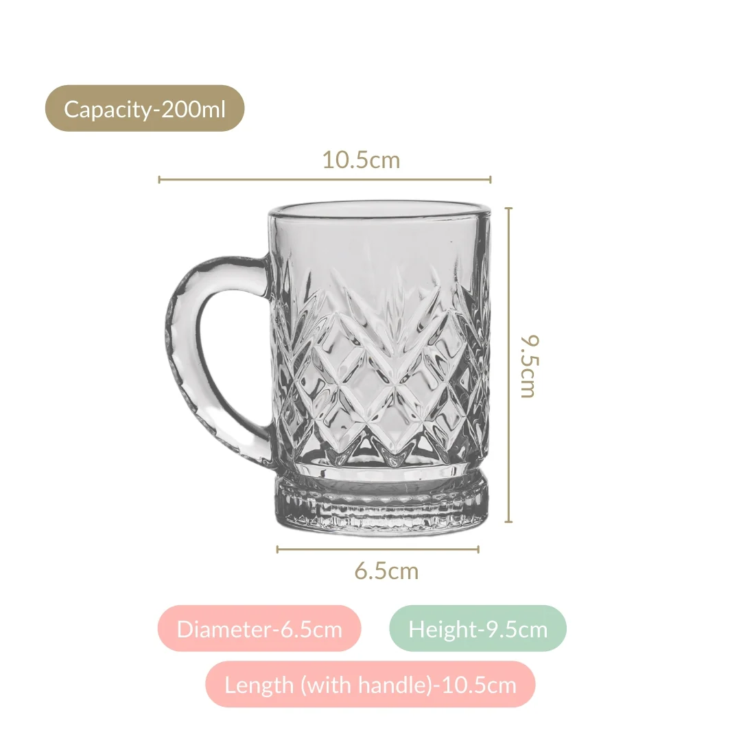 Engraved Glass Mugs Set Of 6 200ml - Image 4