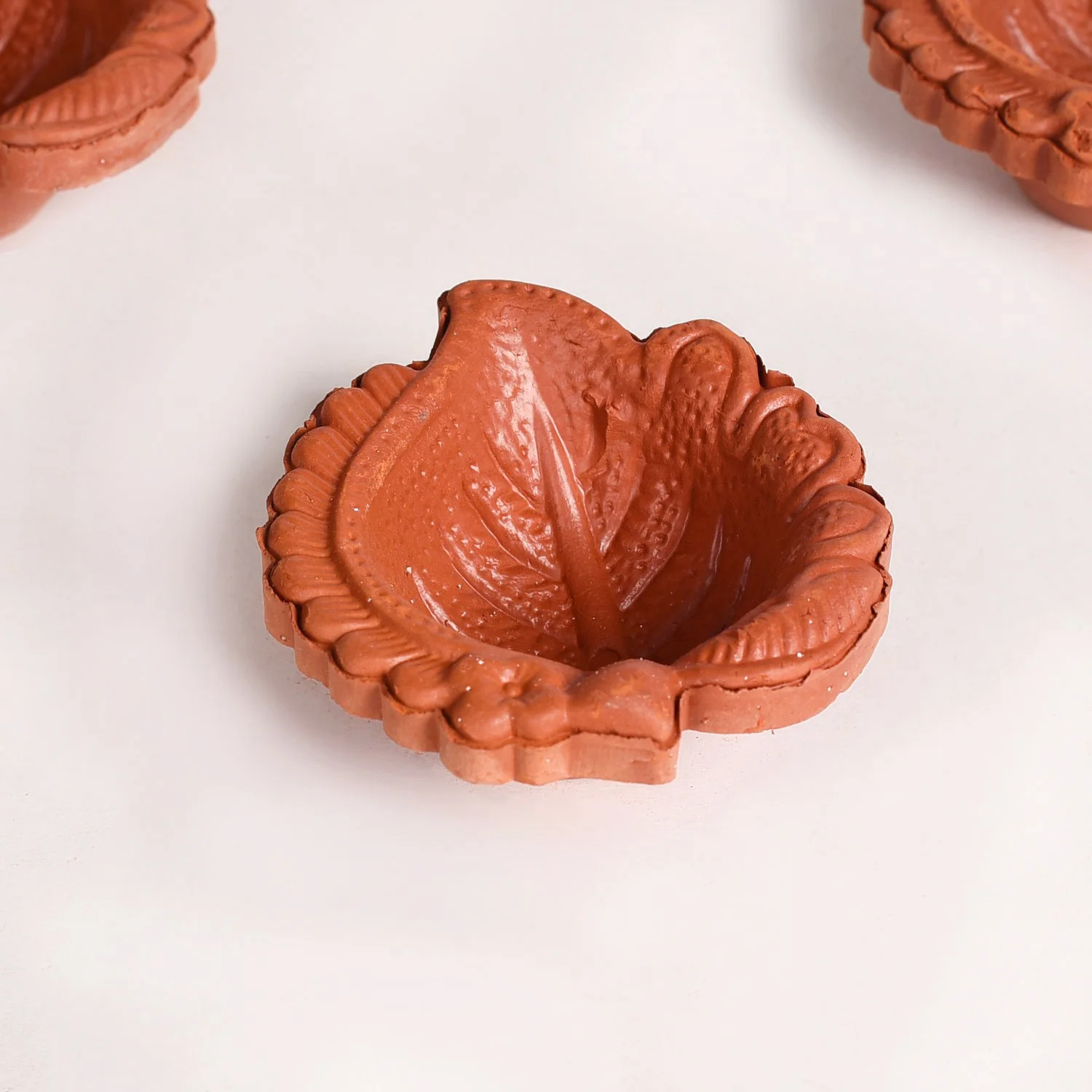 Engraved Natural Terracotta Diyas Set Of 48 - Image 2