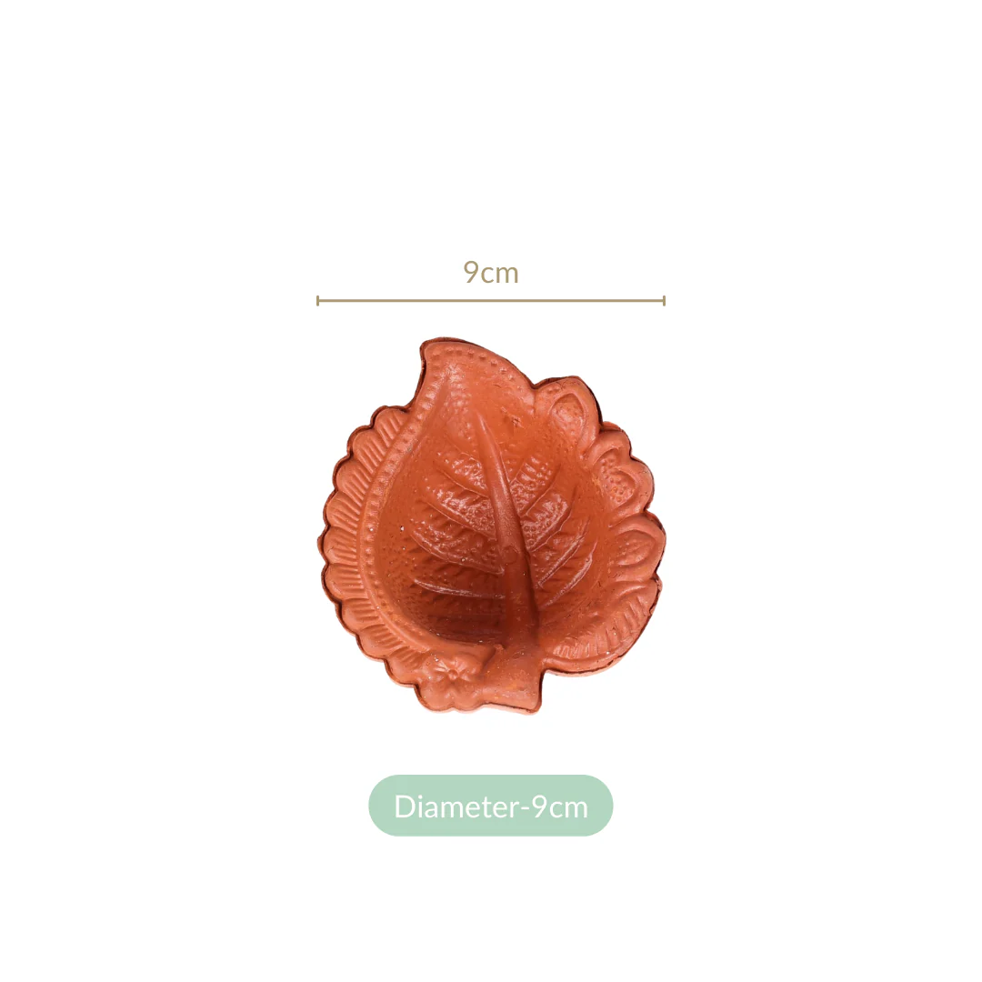 Engraved Natural Terracotta Diyas Set Of 48 - Image 4