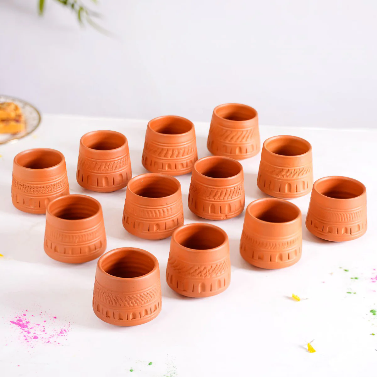 Engraved Terracotta Tumblers Set Of 12 100ml - Image 10