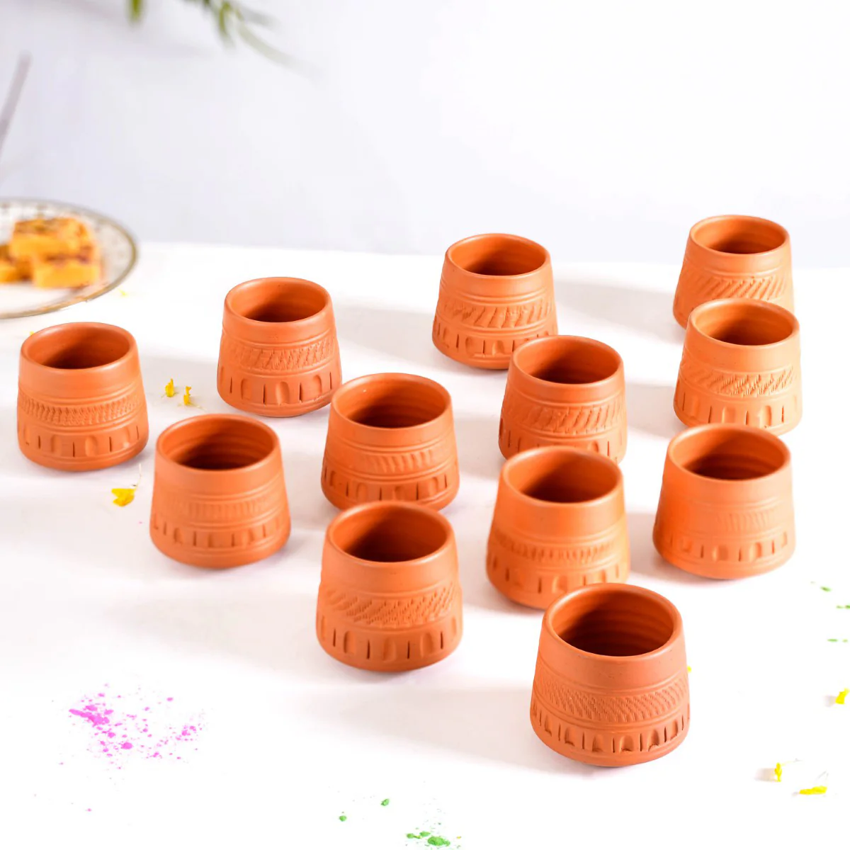 Engraved Terracotta Tumblers Set Of 12 100ml - Image 14