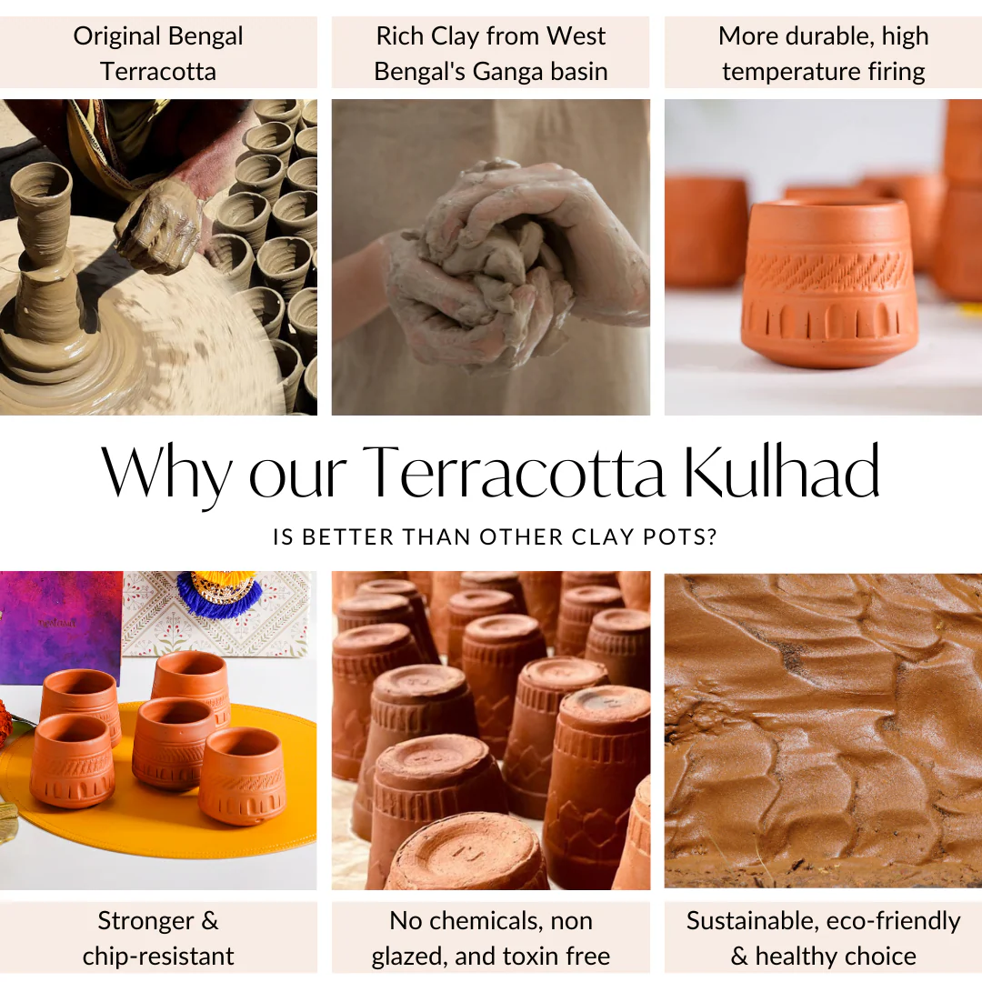 Engraved Terracotta Tumblers Set Of 12 100ml - Image 7