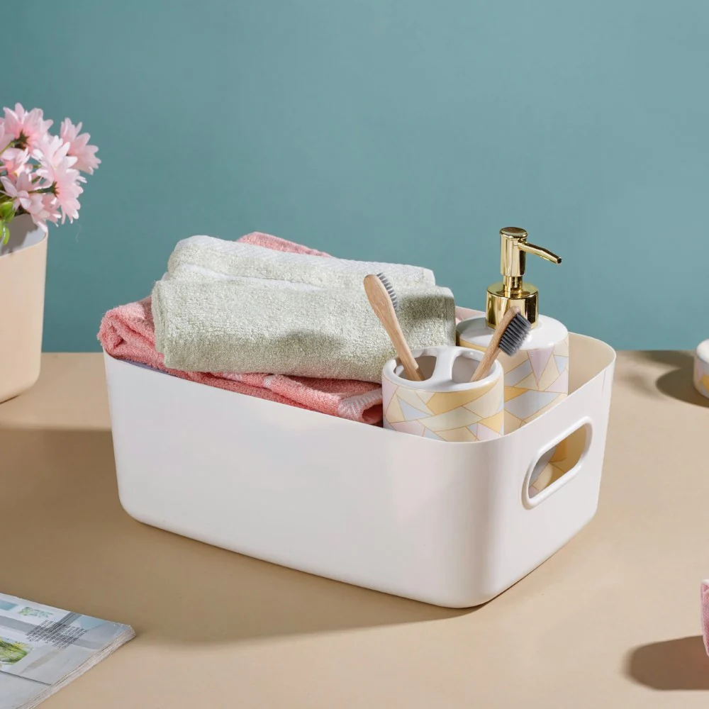 Essentials Storage Basket White Set Of 2 11 Inch - Image 10
