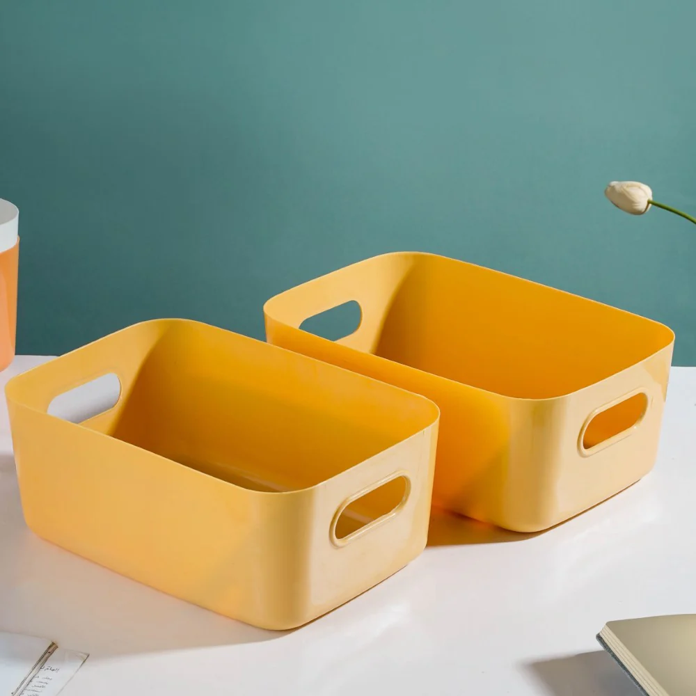 Essentials Storage Basket Yellow Set Of 2 11 Inch - Image 2