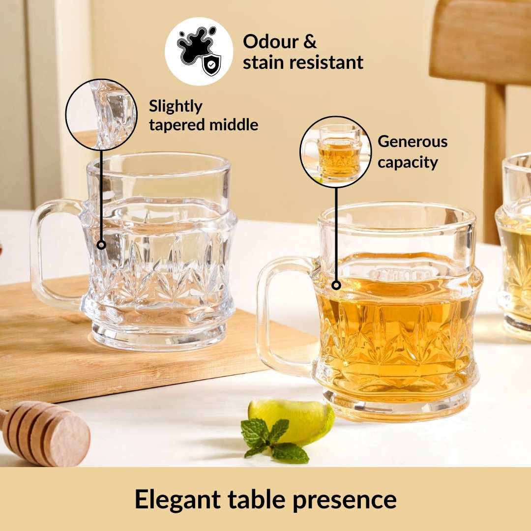 Etched Glass Tea Cup Set Of 6 165ml - Image 4
