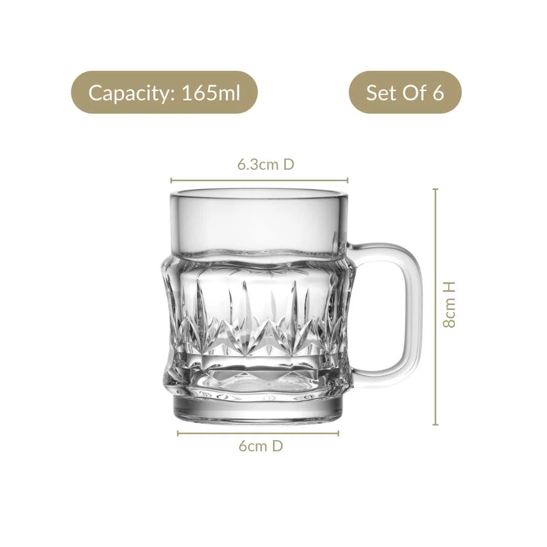 Etched Glass Tea Cup Set Of 6 165ml - Image 5