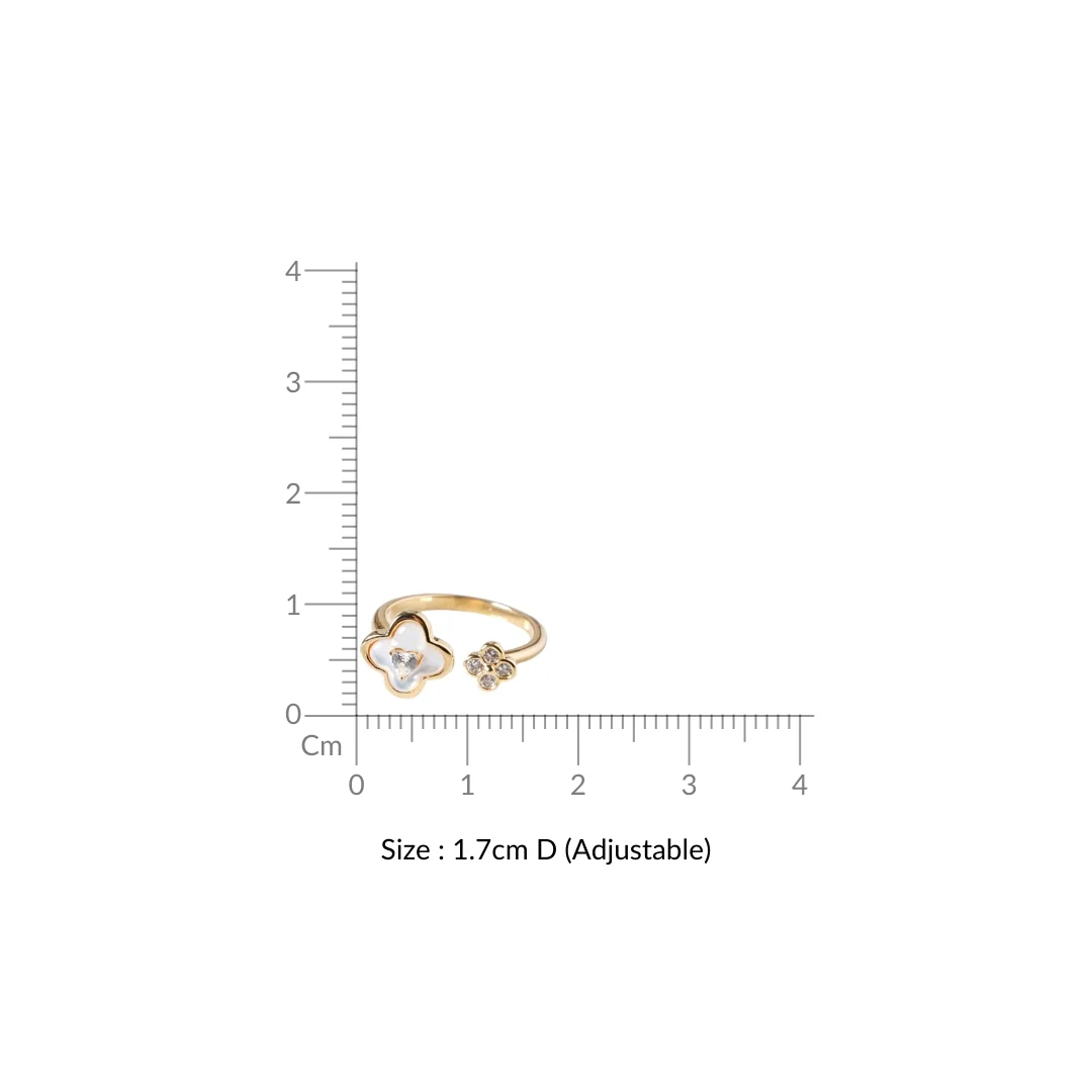 Ethereal Bloom Gold Bypass Ring - Image 3