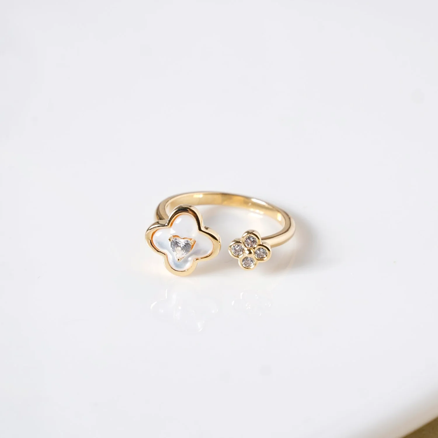 Ethereal Bloom Gold Bypass Ring - Image 5