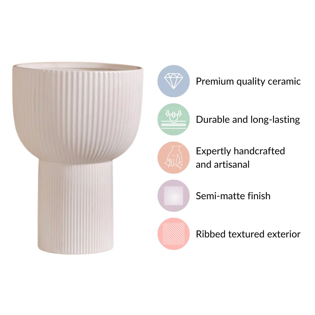 European Ceramic Flower Pot White - Image 5