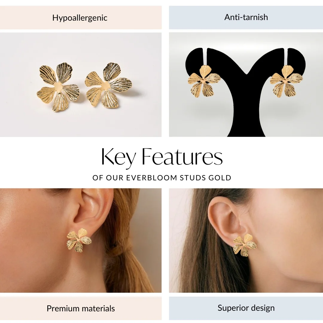 Everbloom Studs Gold - Image 4
