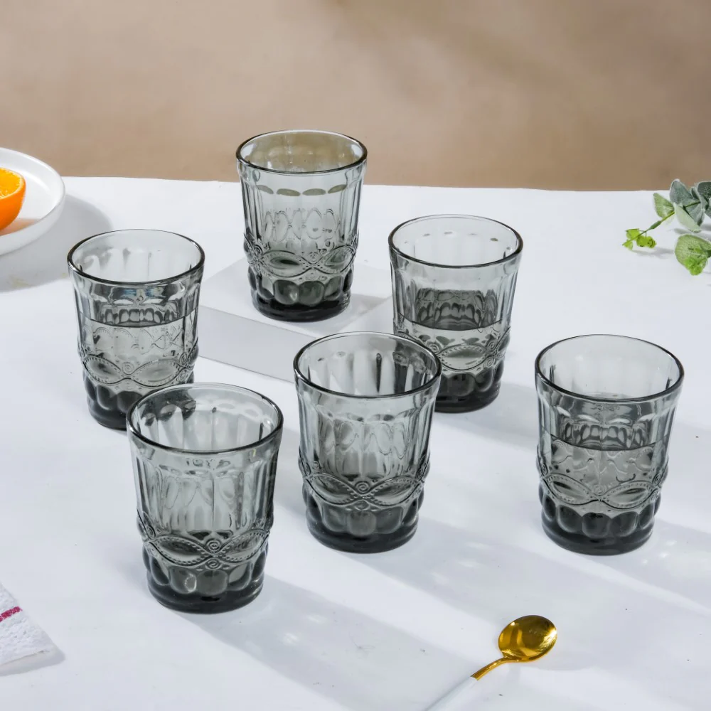 Everyday Drinking Glass Grey Set Of 6 250 ml - Image 3
