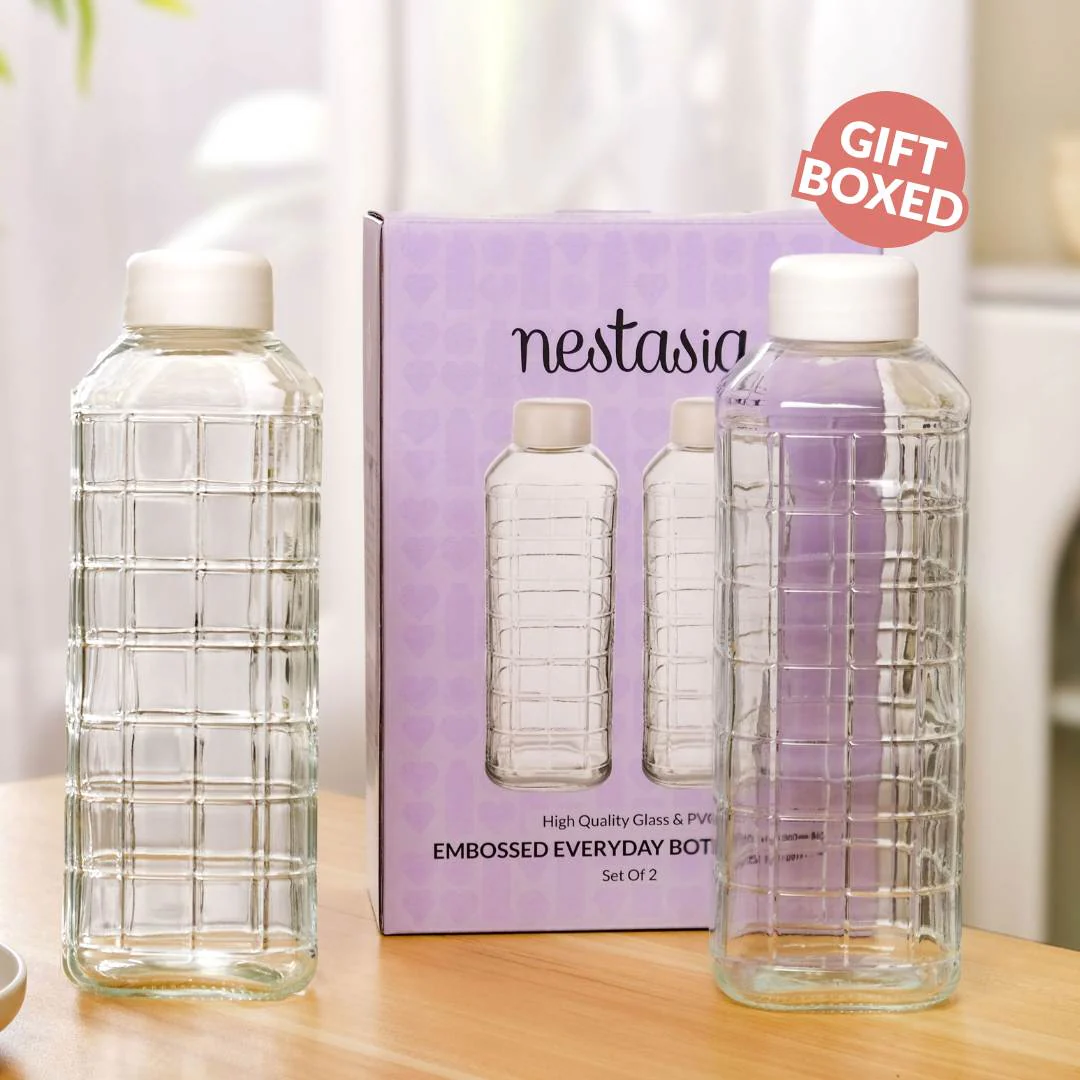 Everyday Transparent Glass Bottle Set Of 2 980ml - Image 9