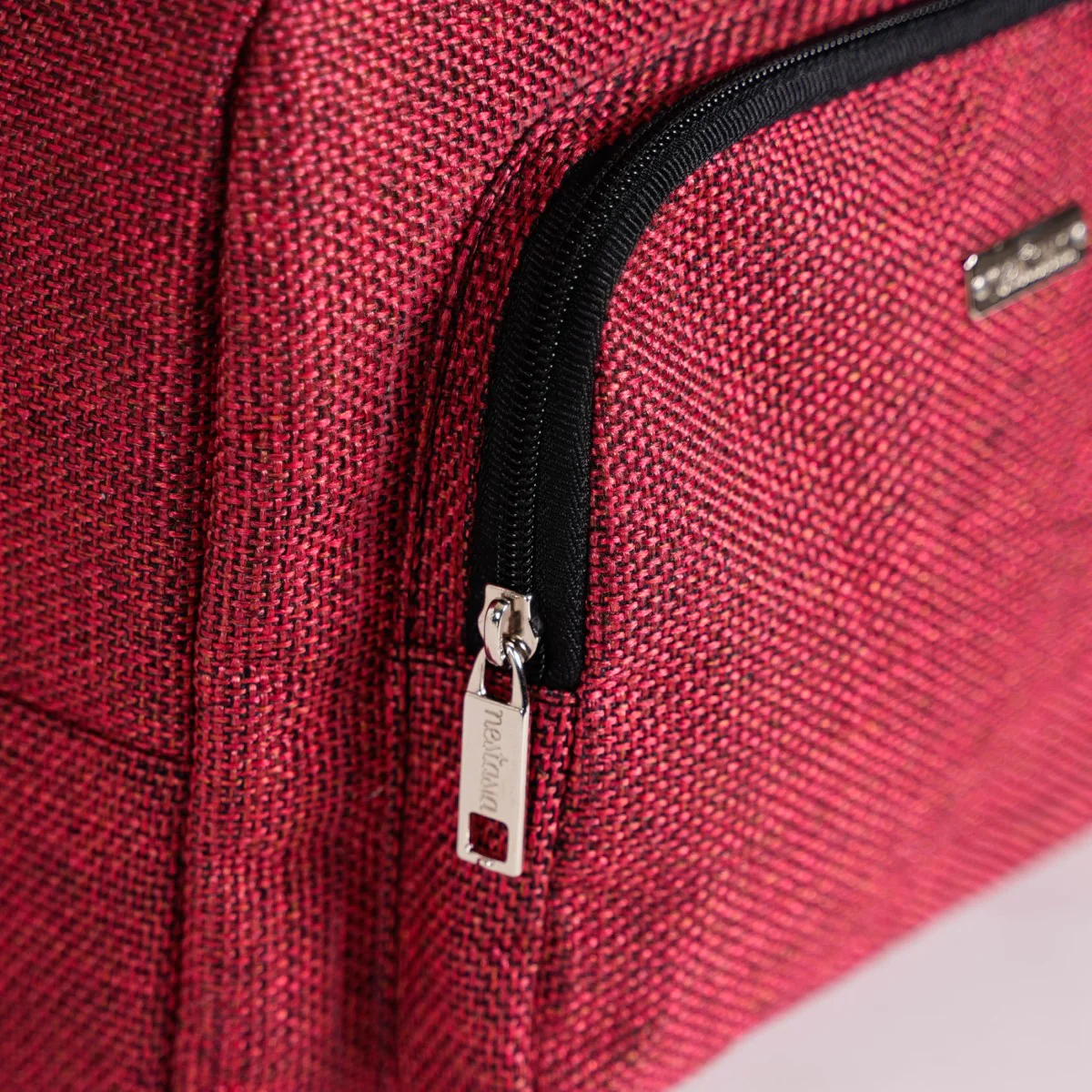 Everyday Use Heat Insulated Jute Lunch Bag Red - Image 7