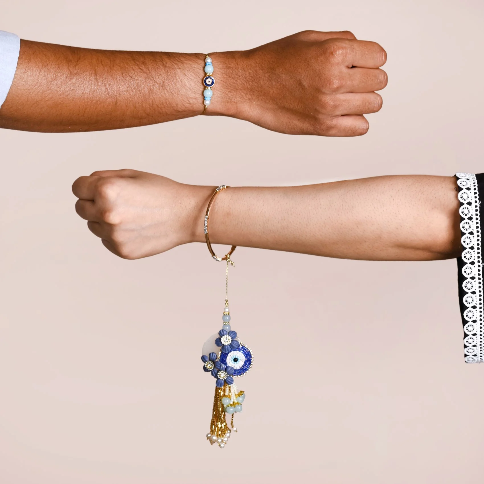 Evil Eye Rakhi Lumba Set For Bhai and Bhabhi - Image 3