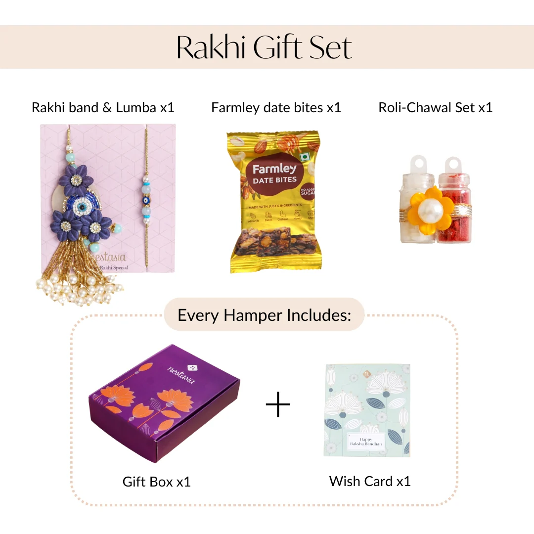 Evil Eye Rakhi Lumba Set For Bhai and Bhabhi - Image 4