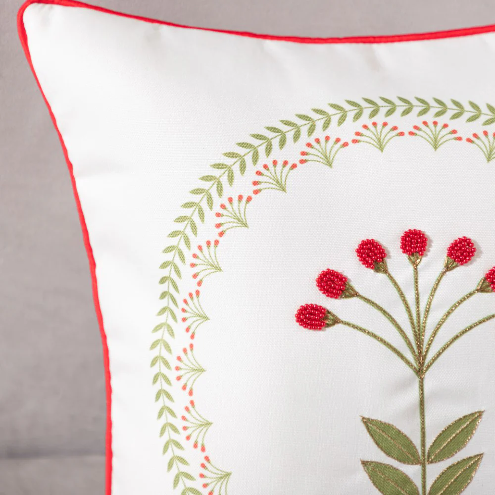 Faenza Set Of 2 Beadwork Cushion Cover 16 x 16 Inch - Image 7