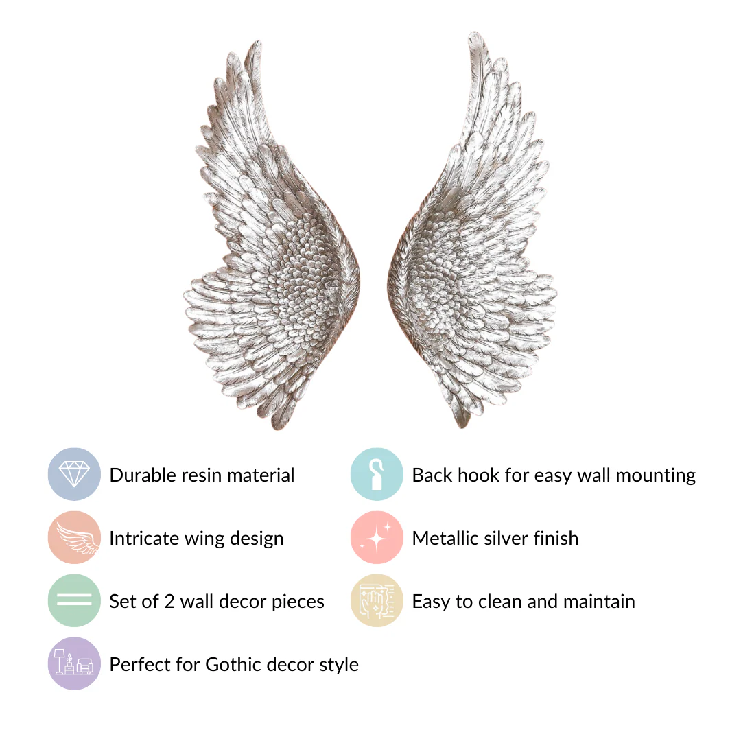 Fallen Angel Wings Wall Decor Set Of 2 - Image 3