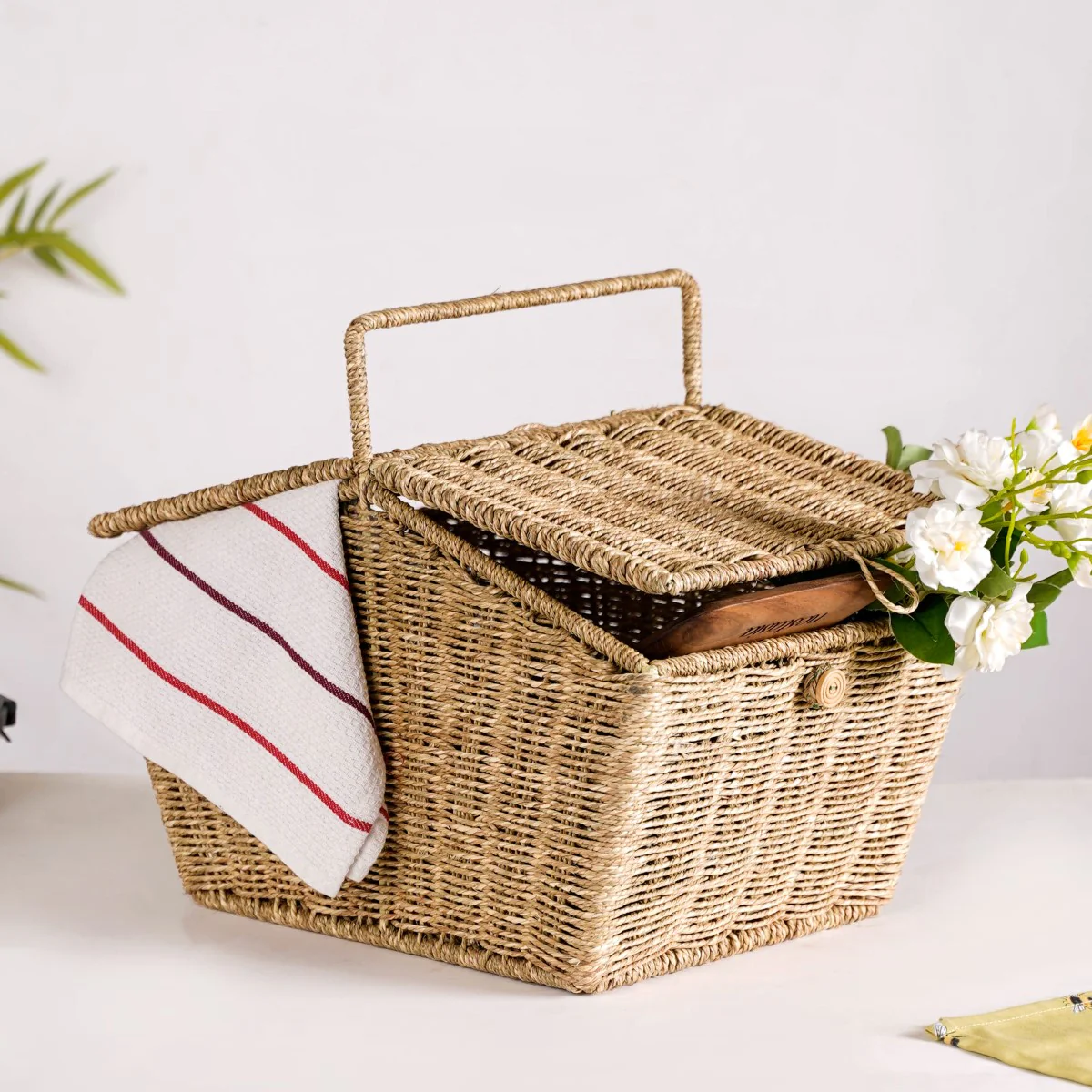 Farmhouse Eco Friendly Picnic Basket