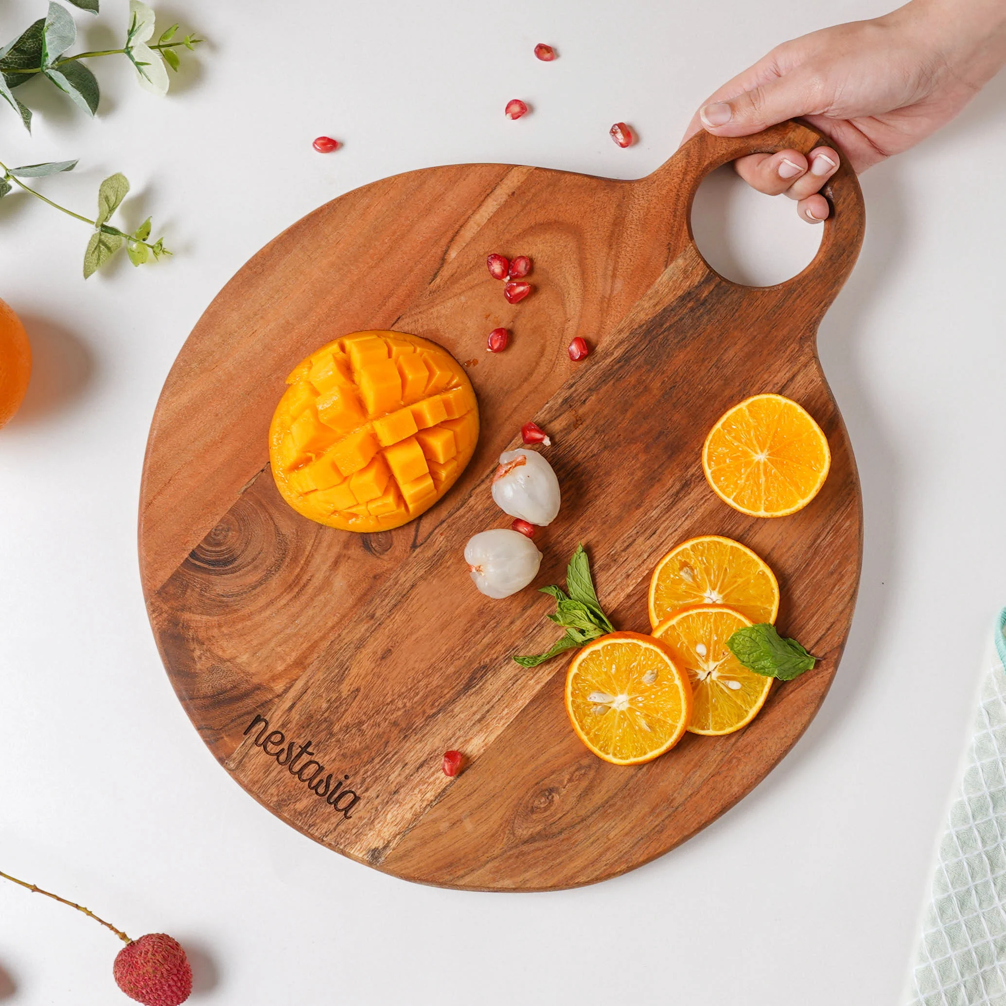 Farmhouse Round Wooden Platter 15 Inch - Image 3