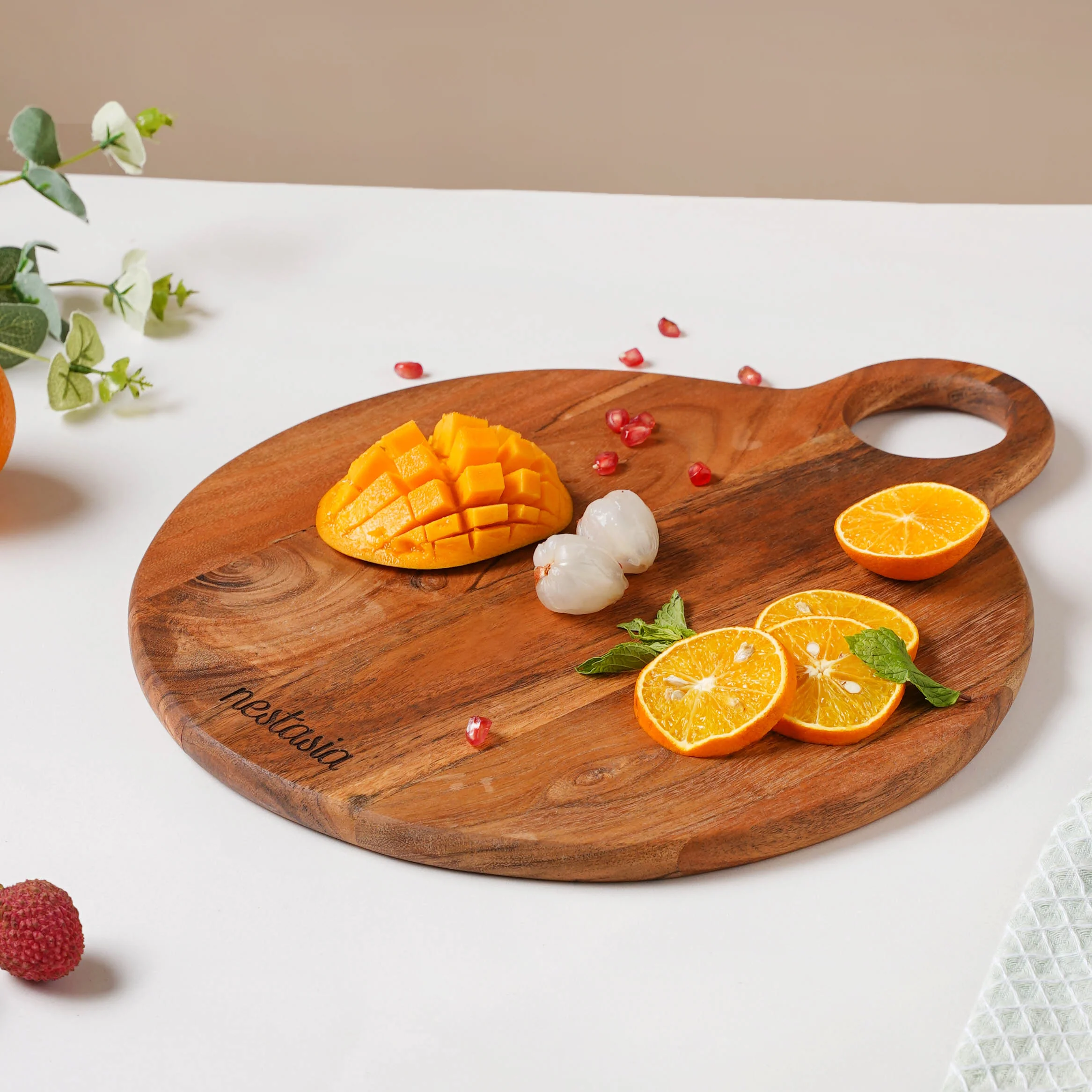 Farmhouse Round Wooden Platter 15 Inch - Image 4