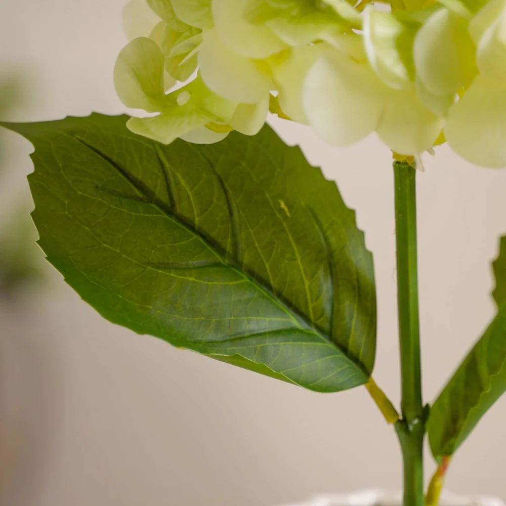 Faux Hydrangea Flower Green - Image 5