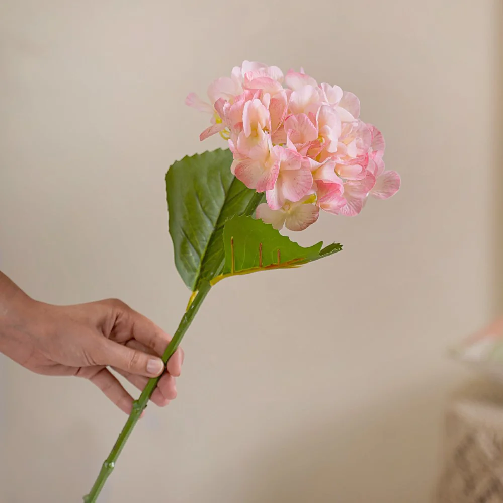 Faux Hydrangea Flower Pink - Image 2