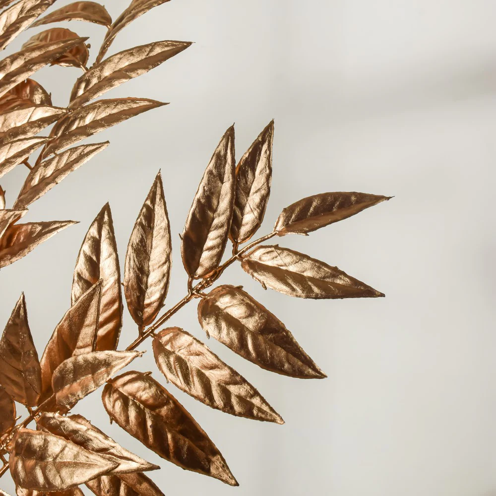 Faux Leaf Stem Gold Set Of 3 - Image 3