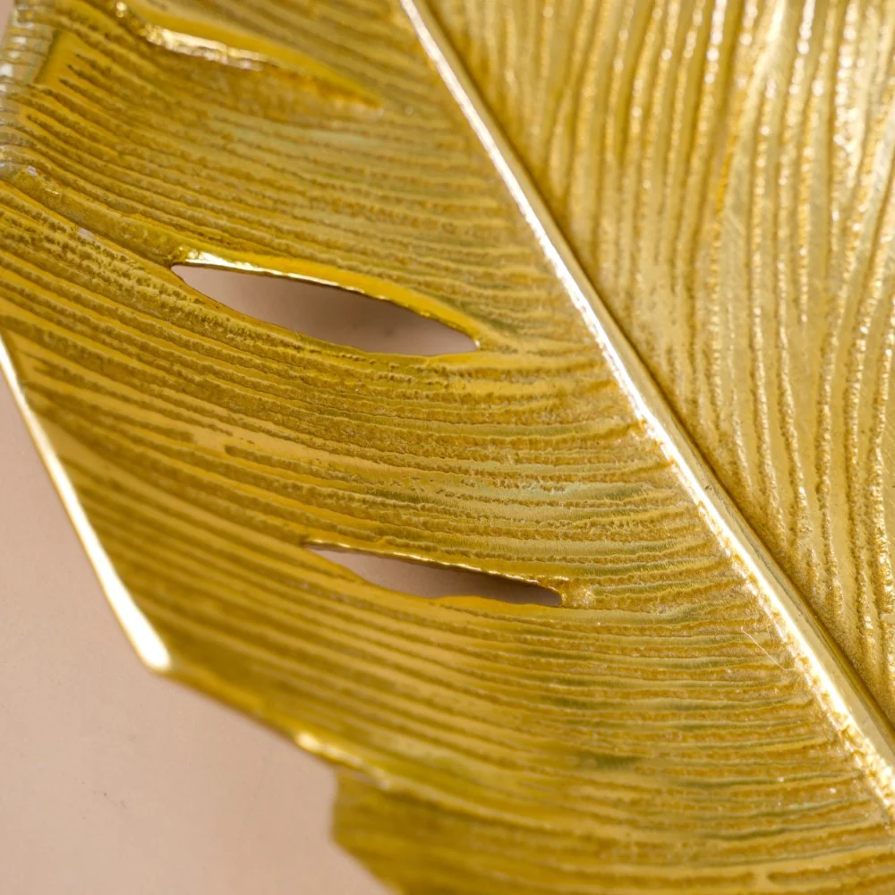 Feather Decorative Platter Tray Gold 18 Inch - Image 5