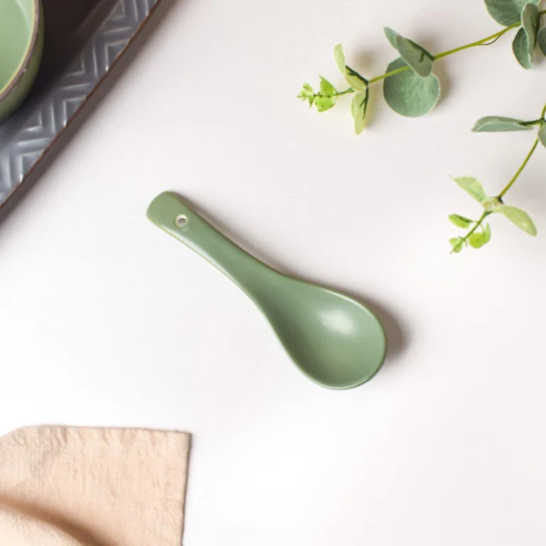 Fern Green Ceramic Soup Spoon - Image 4