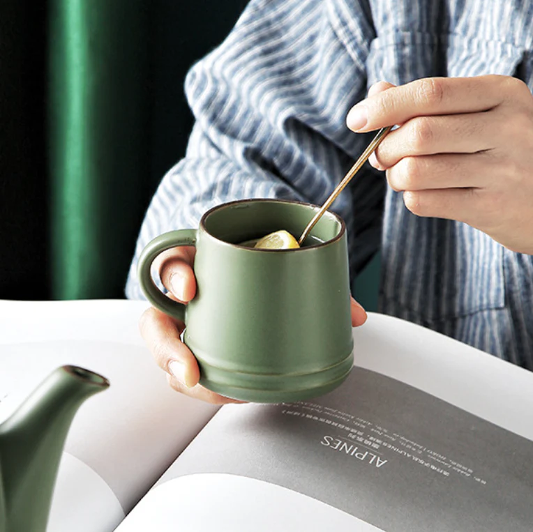 Fern Green Ceramic Teaware Set Of 6 - Image 4