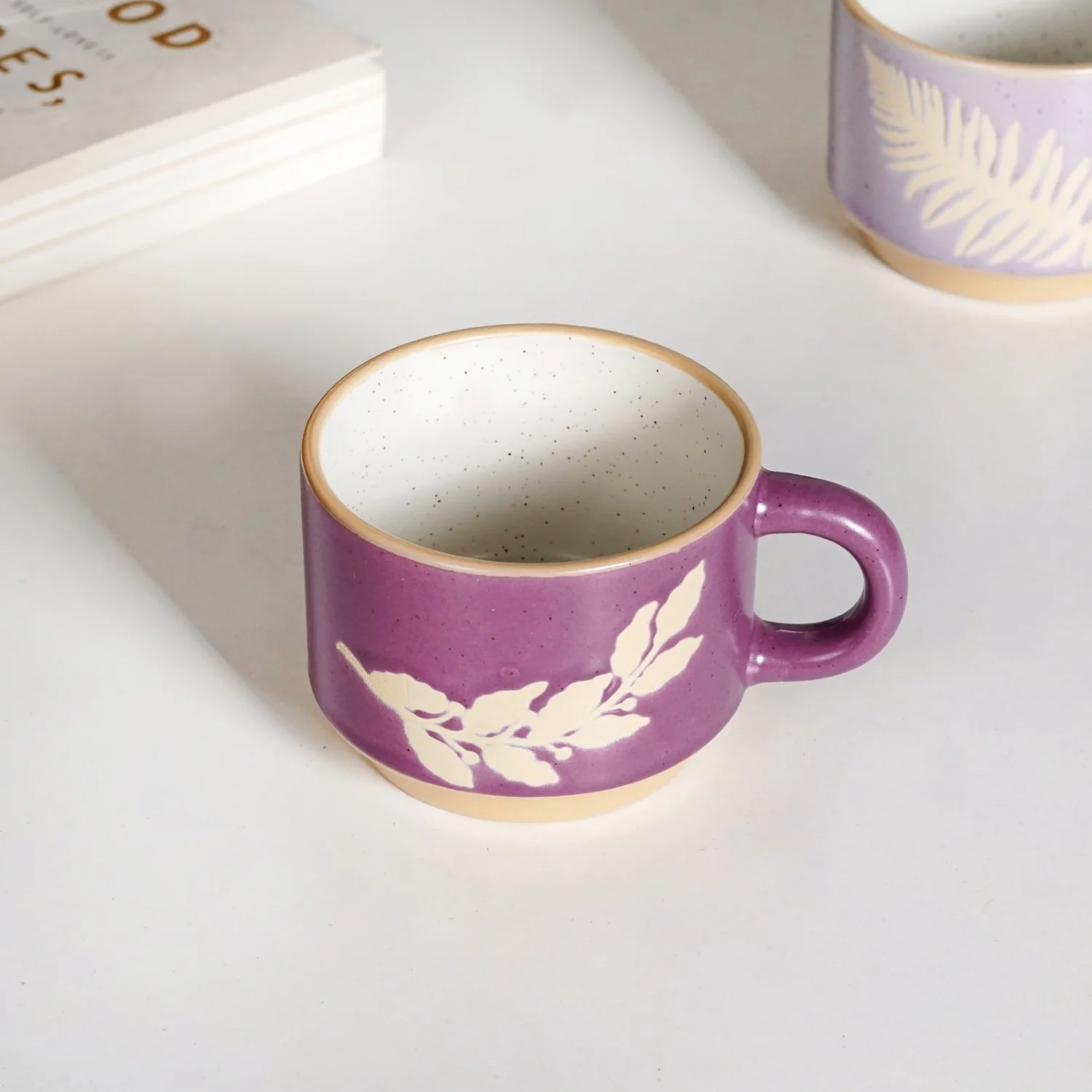 Fern Stackable Ceramic Cup Set Of 4 145ml - Image 8