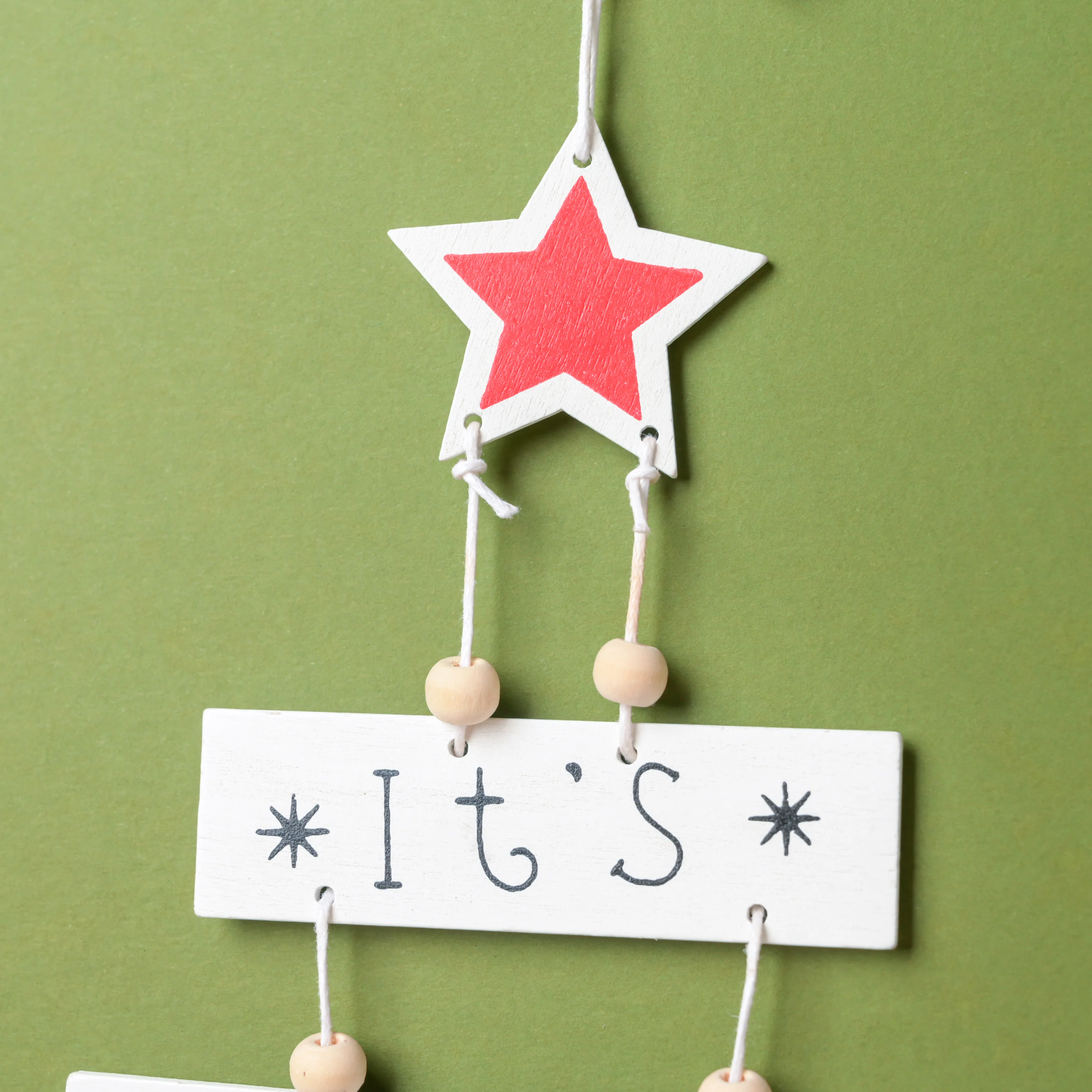 Festive Cheer Christmas Hanging White 11 Inch - Image 4