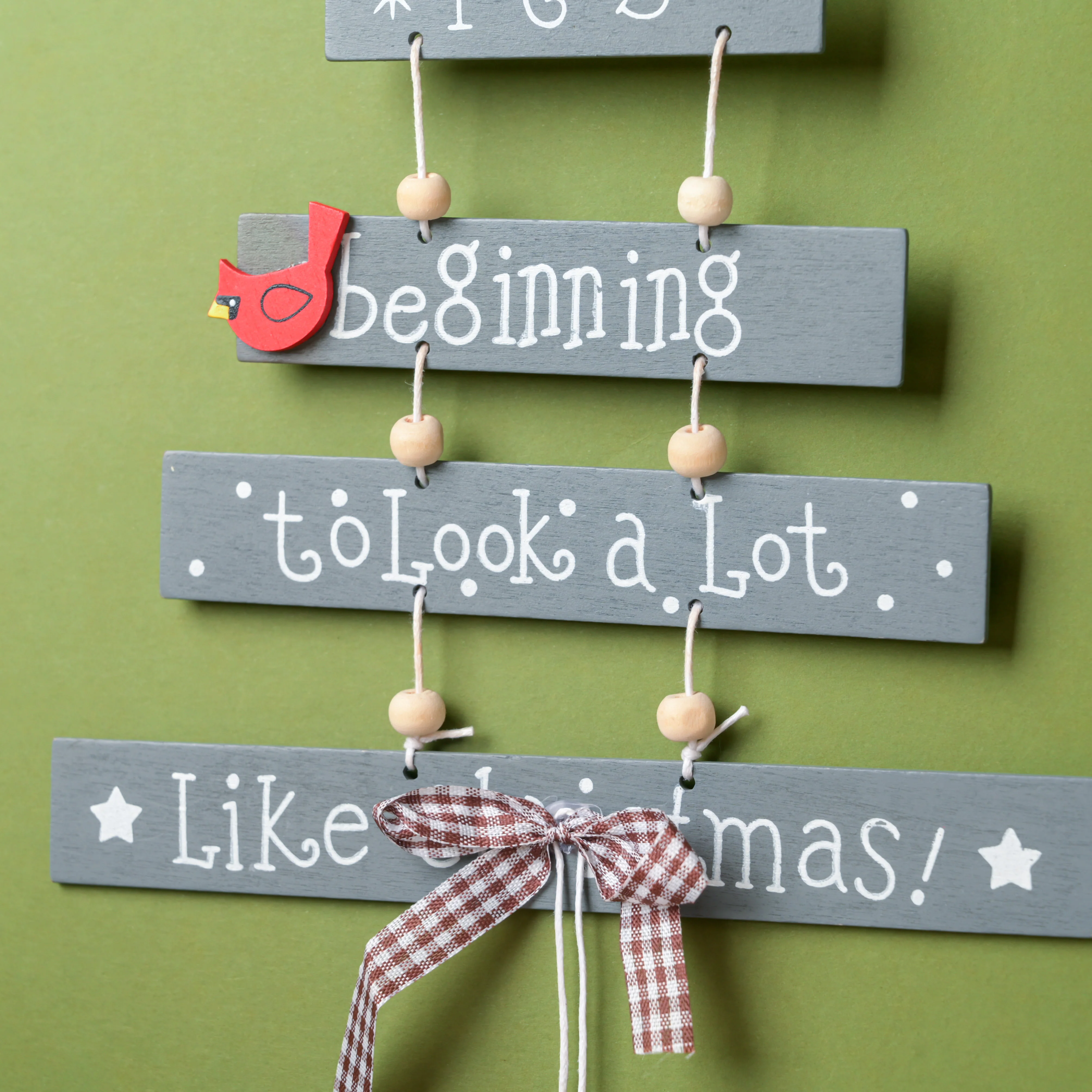 Festive Cheer Christmas Wall Hanging Grey 12.5 Inch - Image 3