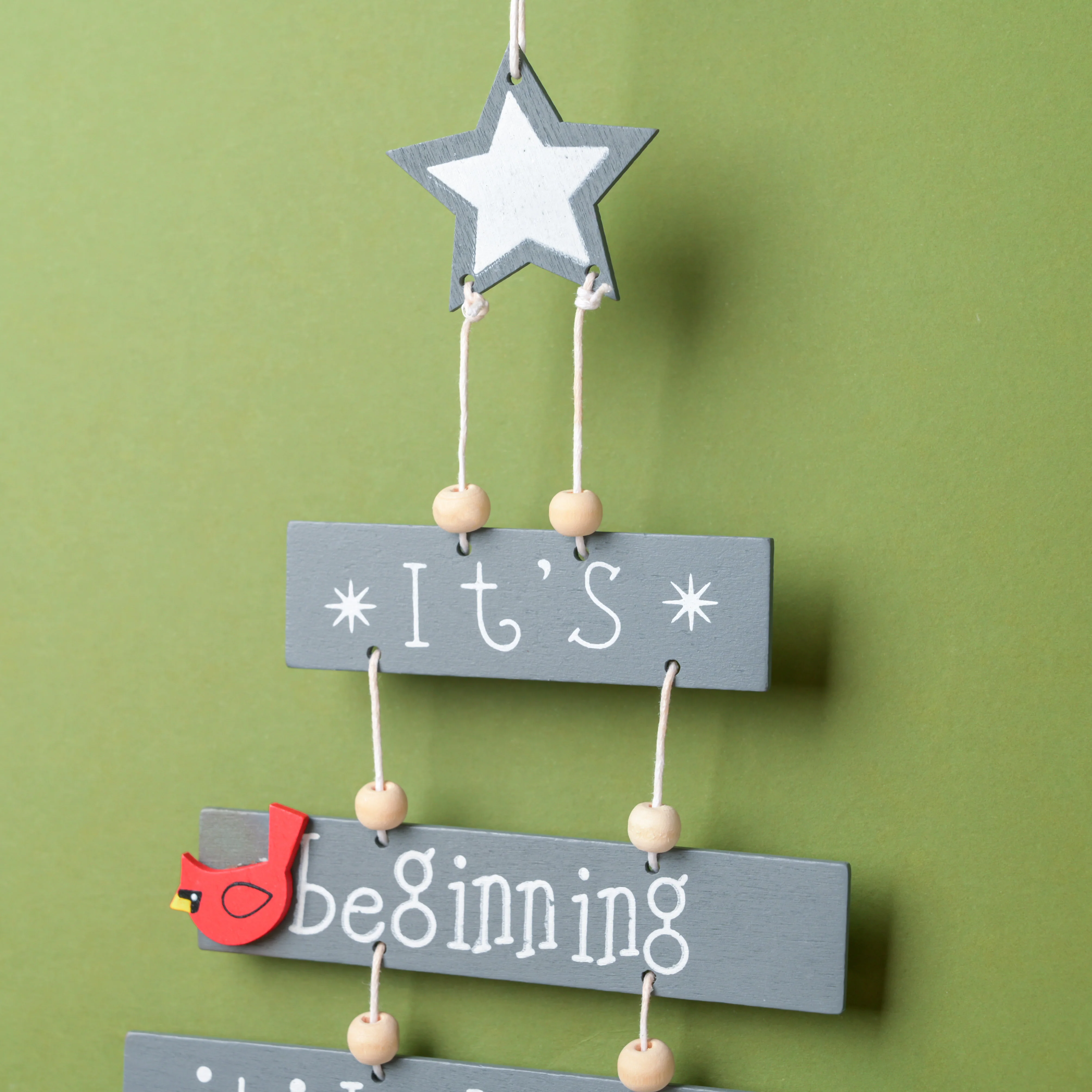 Festive Cheer Christmas Wall Hanging Grey 12.5 Inch - Image 5