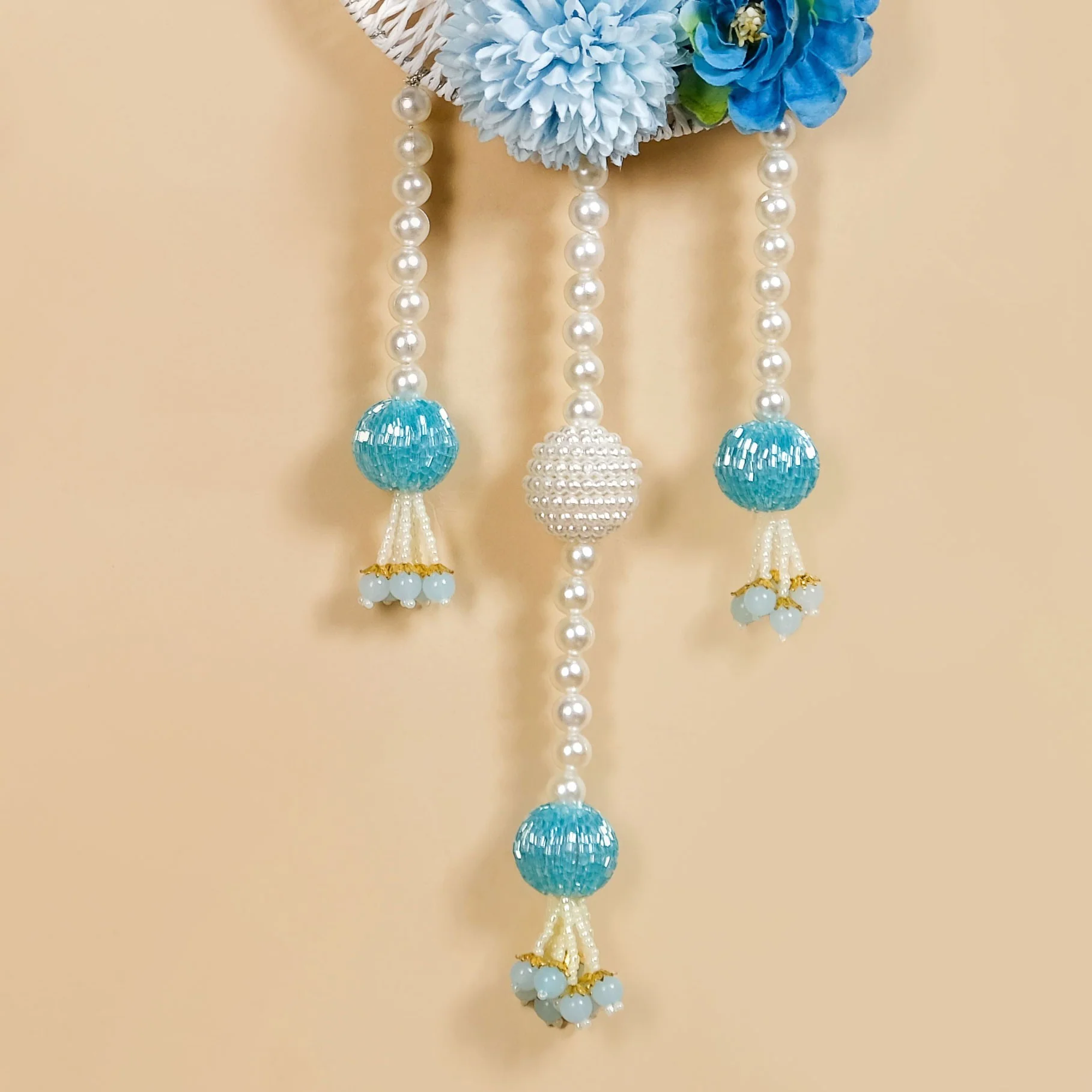 Festive Door Hanging With Pearl Blue Set Of 2 - Image 8