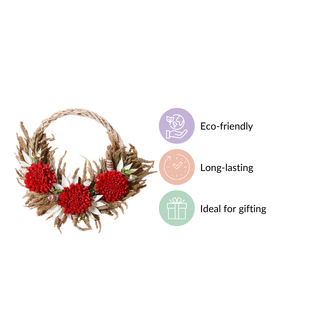 Festive Flower Wreath For Wall Decor - Image 5