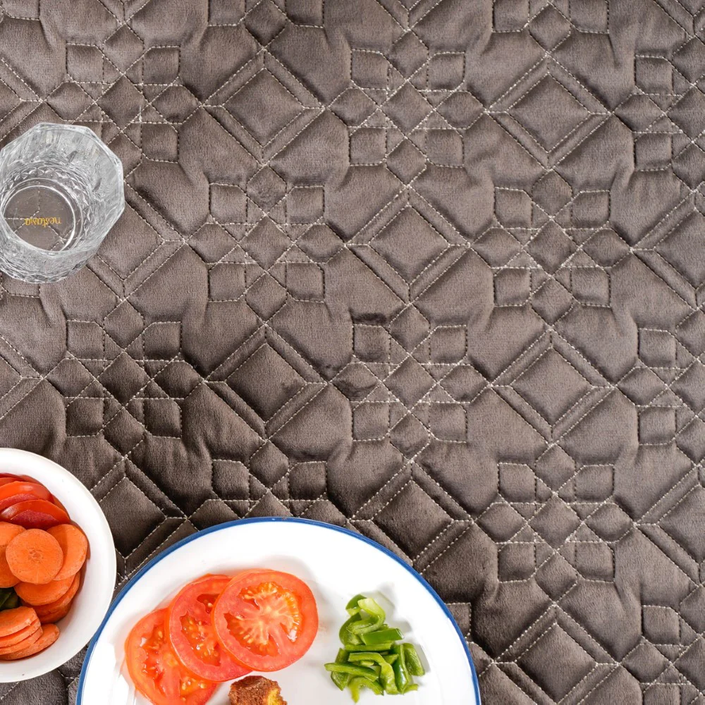 Festive Velvet Dining Tablecloth Brown 52x40 Inch - Image 7