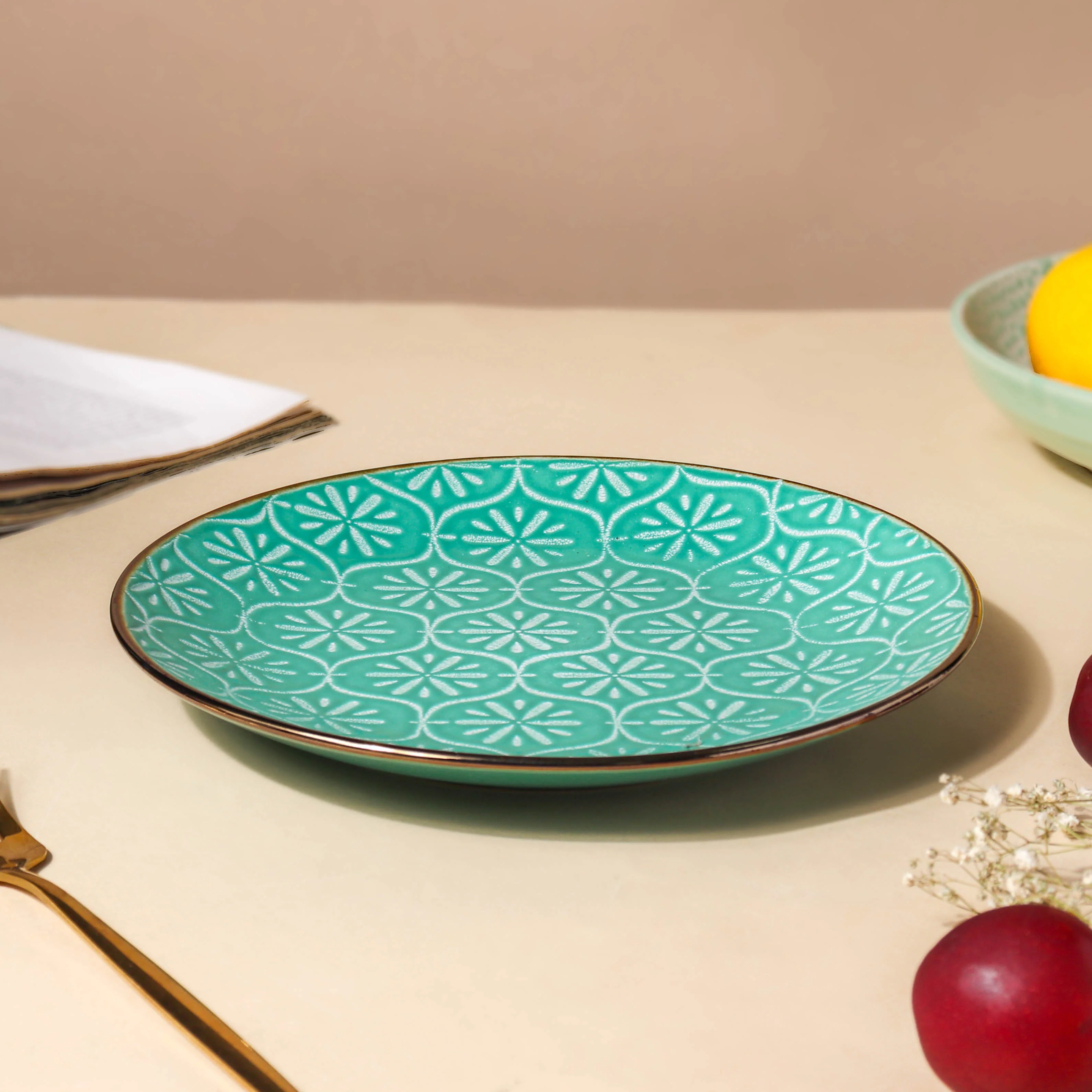 Fiesta Mosaic Turquoise Snack Plate 8 Inch - Image 3
