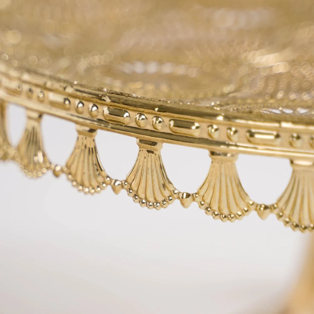 Filigree Metal Cake Stand Gold - Image 11